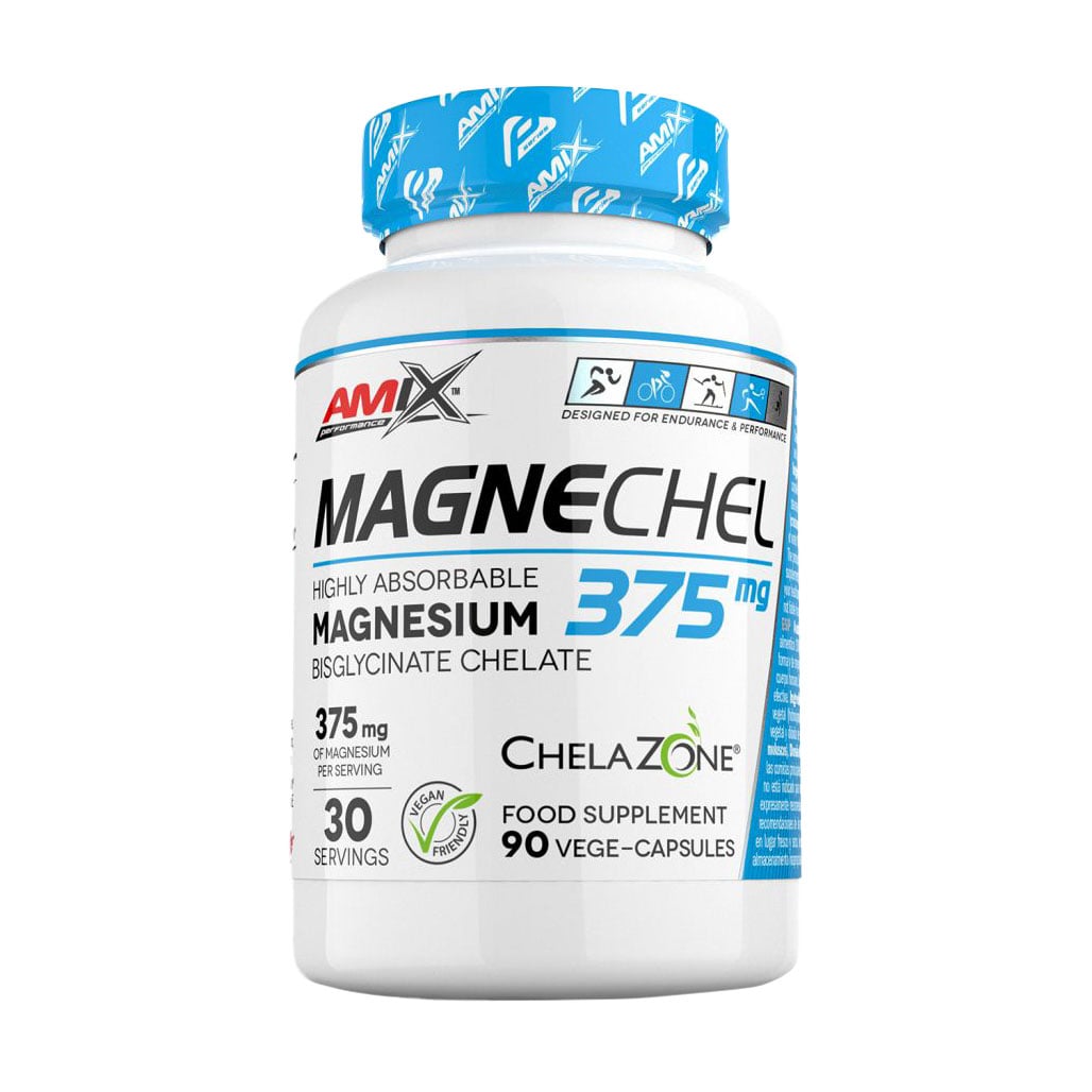 Магній бісгліцинат хелат Amix Nutrition Performance MagneChel Magnesium Bisglycinate Chelate 375 мг, 90 вегетаріанських капсул