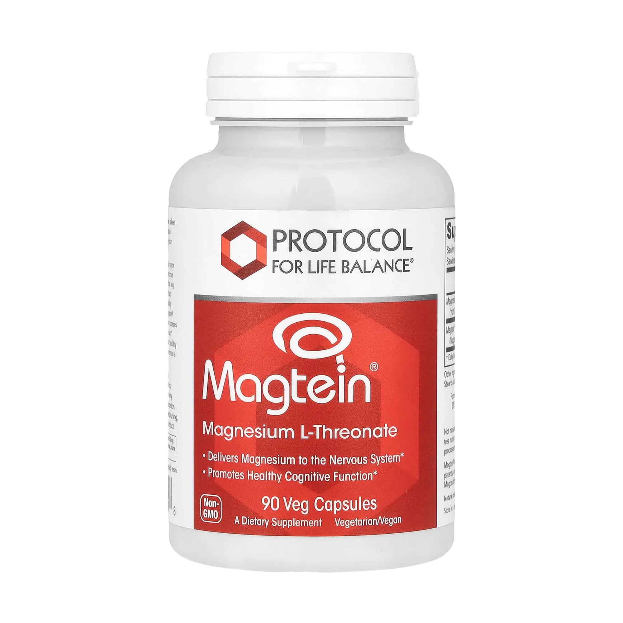 Магній L-треонат Protocol For Life Balance Magtein Magnesium L-Threonate, 90 вегетеріанських капсул